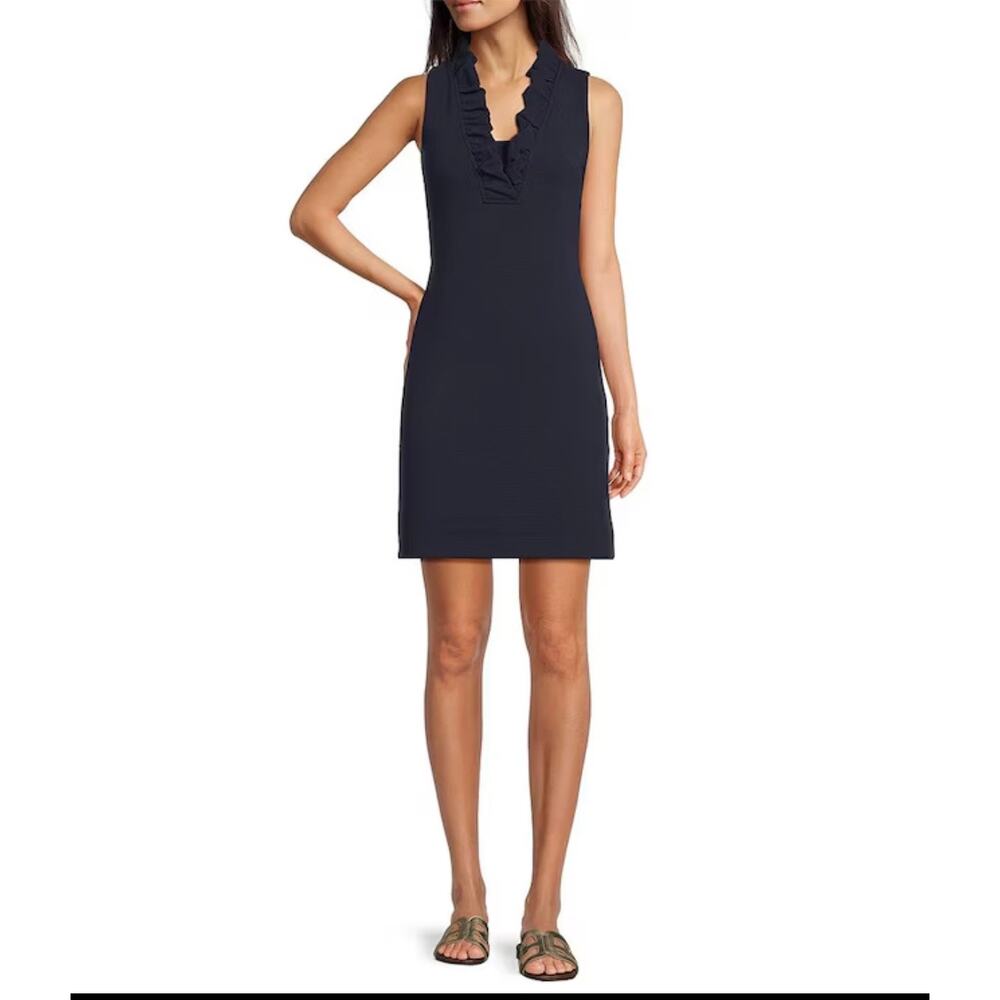 Lilly Pulitzer Tisbury Mini Ruffle Neck Shift Dress